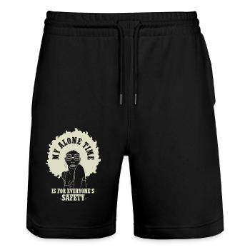 Meine Alleinzeit Ist Für Jedermanns Sicherheit - Stanley/Stella Unisex Bio Joggingshorts Trainer  - Schwarz - Vorne - Nik (191cm) & Marisol (170cm)