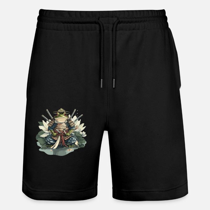 Frosch-Samurai: Krieger der Seerose - Stanley/Stella Unisex Bio Joggingshorts Trainer  - Schwarz