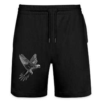 Sittiche - Stanley/Stella Unisex Bio Joggingshorts Trainer  - Schwarz - Vorne - Nik (191cm) & Marisol (170cm)