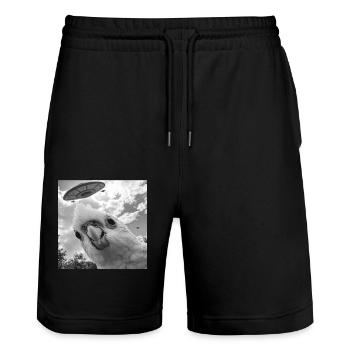 Sittiche - Stanley/Stella Unisex Bio Joggingshorts Trainer  - Schwarz - Vorne - Nik (191cm) & Marisol (170cm)