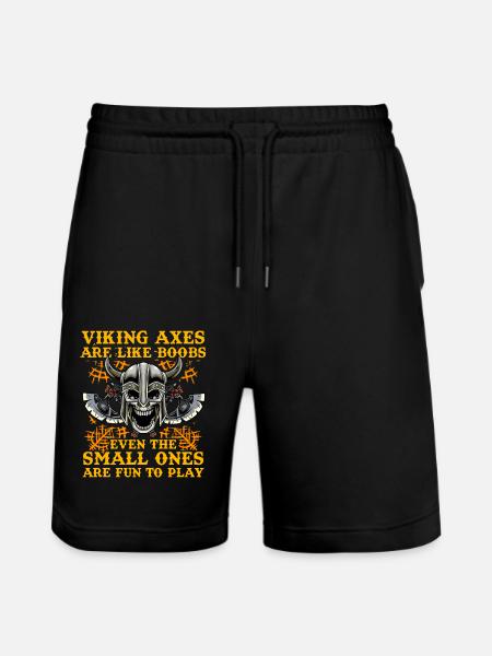 Viking Axes are like boobs even the small ones are - Stanley/Stella Trainer Unisex Organic Jogging Shorts - black