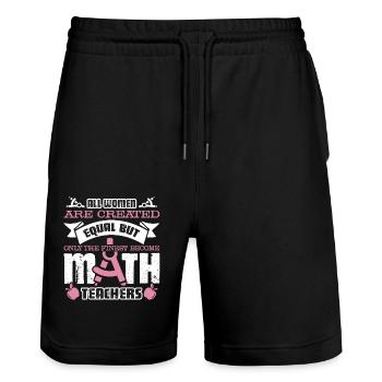 Finest Women Become Math Teachers - Stanley/Stella Trainer Unisex Organic Jogging Shorts - black - Front - Nik (191cm) & Marisol (170cm)