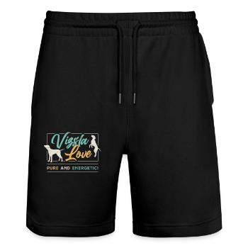Vizsla Love Pure And Energetic Pet Owner Dog Lover - Stanley/Stella Trainer Unisex Organic Jogging Shorts - black - Front - Nik (191cm) & Marisol (170cm)