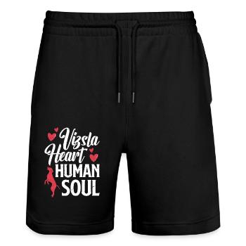 Vizsla Heart Human Animal Lover Viszla Enthusiast - Stanley/Stella Unisex Bio Joggingshorts Trainer  - Schwarz - Vorne - Nik (191cm) & Marisol (170cm)