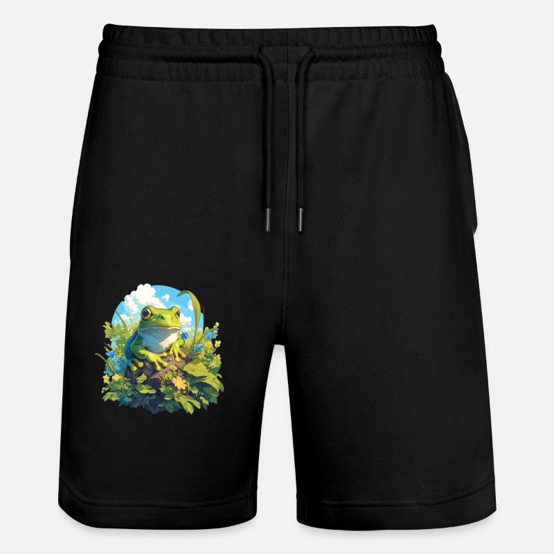 Frosch Frösche - Stanley/Stella Unisex Bio Joggingshorts Trainer  - Schwarz