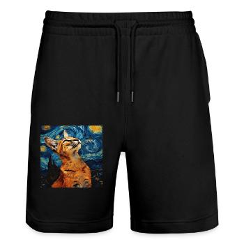 Karakal - Stanley/Stella Unisex Bio Joggingshorts Trainer  - Schwarz - Vorne - Nik (191cm) & Marisol (170cm)