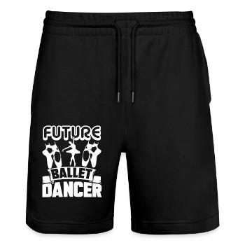 Ballet Dancer Future Ballet Dancer - Stanley/Stella Trainer Unisex Organic Jogging Shorts - black - Front - Nik (191cm) & Marisol (170cm)