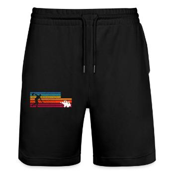 Bowling Retro Style for Bowling Lovers - Stanley/Stella Trainer Unisex Organic Jogging Shorts - black - Front - Nik (191cm) & Marisol (170cm)