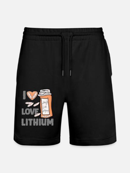 Life Laughing Lithium I Love - Stanley/Stella Trainer Unisex Organic Jogging Shorts - black