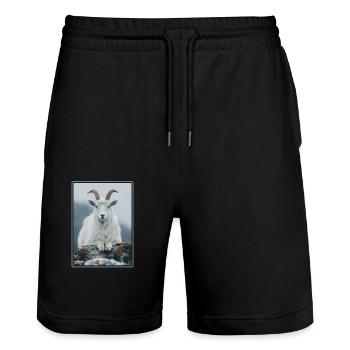 Chèvres chèvre - Short de jogging bio TRAINER Stanley/Stella unisexe - noir - Devant - Nik (191cm) & Marisol (170cm)