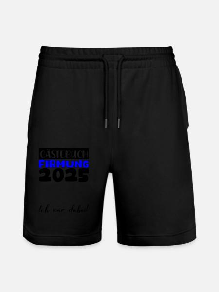 Konfirmation 2025 gæstebog gave piger drenge - Stanley/Stella Trainer økologiske unisex joggingshorts - sort