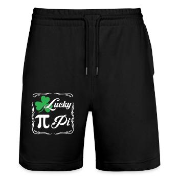 Pi Day Lucky Pi Clover - Stanley/Stella Trainer Unisex Organic Jogging Shorts - black - Front - Nik (191cm) & Marisol (170cm)
