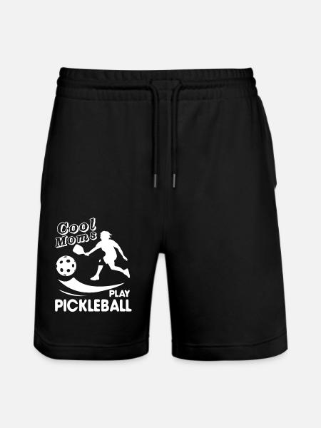 Pickleball Cool Moms Play Pickleball - Stanley/Stella Trainer Unisex Organic Jogging Shorts - black