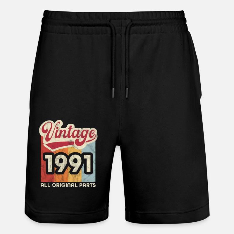 Millésime 1991 - Short de jogging bio TRAINER Stanley/Stella unisexe - noir