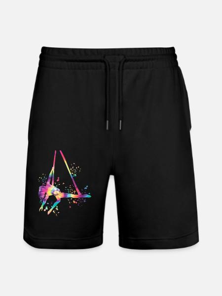 Vertikaltuch Luftakrobatik Aerial Silk - Stanley/Stella Unisex Bio Joggingshorts Trainer  - Schwarz