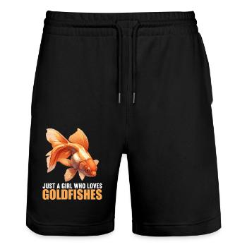 Goldfische Goldfisch - Stanley/Stella Unisex Bio Joggingshorts Trainer  - Schwarz - Vorne - Nik (191cm) & Marisol (170cm)