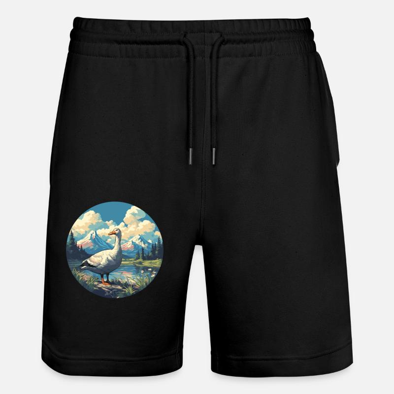 Gänse Gans - Stanley/Stella Unisex Bio Joggingshorts Trainer  - Schwarz