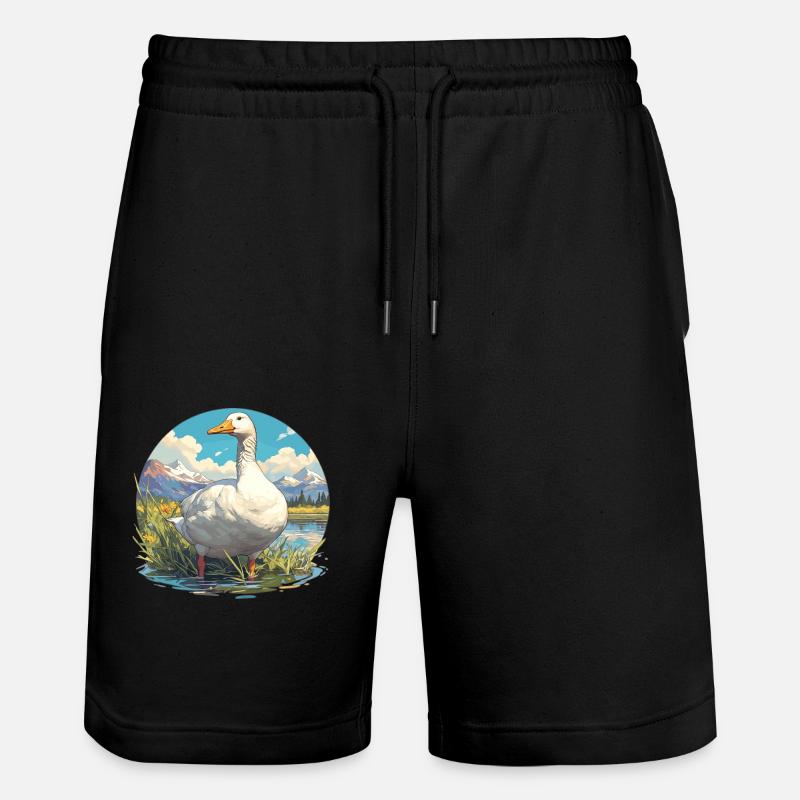 Gänse Gans - Stanley/Stella Unisex Bio Joggingshorts Trainer  - Schwarz