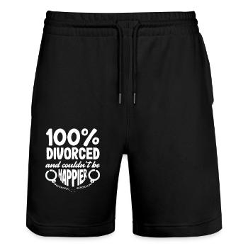 Geschieden Könnte Nicht Glücklicher Scheiden - Stanley/Stella Unisex Bio Joggingshorts Trainer  - Schwarz - Vorne - Nik (191cm) & Marisol (170cm)