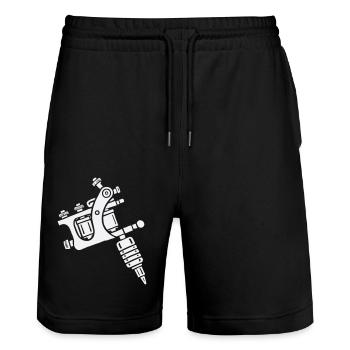 tattoo machine - Stanley/Stella Trainer Unisex Organic Jogging Shorts - black - Front - Nik (191cm) & Marisol (170cm)