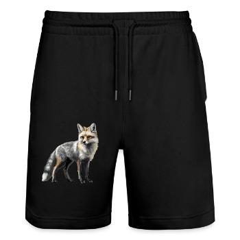 Renards gris Renard gris - Short de jogging bio TRAINER Stanley/Stella unisexe - noir - Devant - Nik (191cm) & Marisol (170cm)