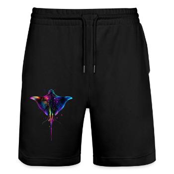 Stachelrochen - Stanley/Stella Unisex Bio Joggingshorts Trainer  - Schwarz - Vorne - Nik (191cm) & Marisol (170cm)