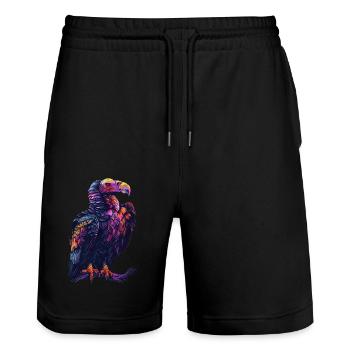 Geier - Stanley/Stella Unisex Bio Joggingshorts Trainer  - Schwarz - Vorne - Nik (191cm) & Marisol (170cm)