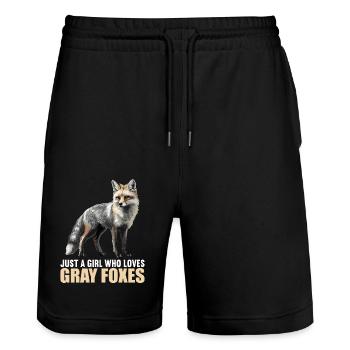 Graufüchse Graufuchs - Stanley/Stella Unisex Bio Joggingshorts Trainer  - Schwarz - Vorne - Nik (191cm) & Marisol (170cm)