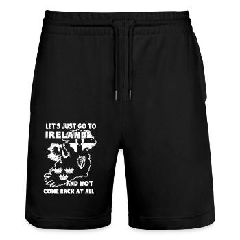 Let's Just Go To Ireland - Stanley/Stella Trainer Unisex Organic Jogging Shorts - black - Front - Nik (191cm) & Marisol (170cm)
