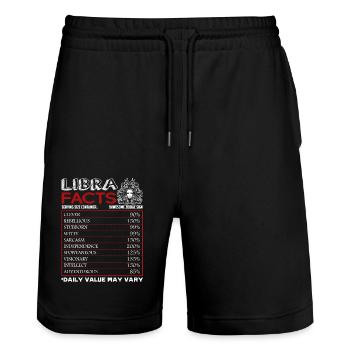 Libra Facts Shirts Sign Of Zodiac Horoscope - Stanley/Stella Trainer Unisex Organic Jogging Shorts - black - Front - Nik (191cm) & Marisol (170cm)