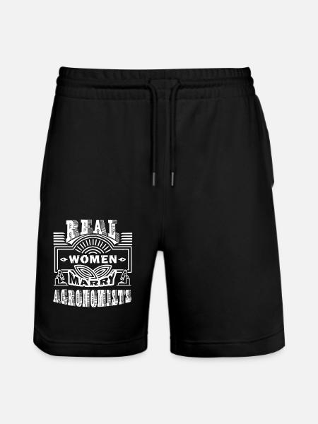 Agronomist Real Women Marry Agronomists - Stanley/Stella Trainer Unisex Organic Jogging Shorts - black