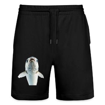 Tarpon - Stanley/Stella Unisex Bio Joggingshorts Trainer  - Schwarz - Vorne - Nik (191cm) & Marisol (170cm)