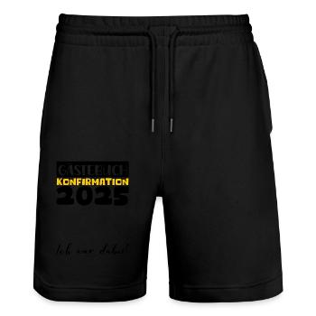 Confirmation 2025 Guest Book Decoration Girls Boys - Stanley/Stella Trainer Unisex Organic Jogging Shorts - black - Front - Nik (191cm) & Marisol (170cm)