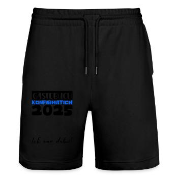 Confirmation 2025 Guest Book Decoration Girls Boys - Stanley/Stella Trainer Unisex Organic Jogging Shorts - black - Front - Nik (191cm) & Marisol (170cm)