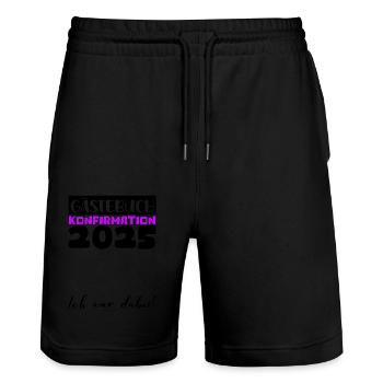 Confirmation 2025 Guest Book Decoration Girls Boys - Stanley/Stella Trainer Unisex Organic Jogging Shorts - black - Front - Nik (191cm) & Marisol (170cm)
