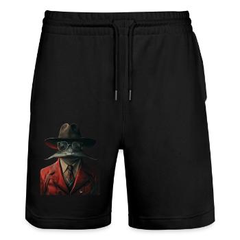 Stachelrochen - Stanley/Stella Unisex Bio Joggingshorts Trainer  - Schwarz - Vorne - Nik (191cm) & Marisol (170cm)