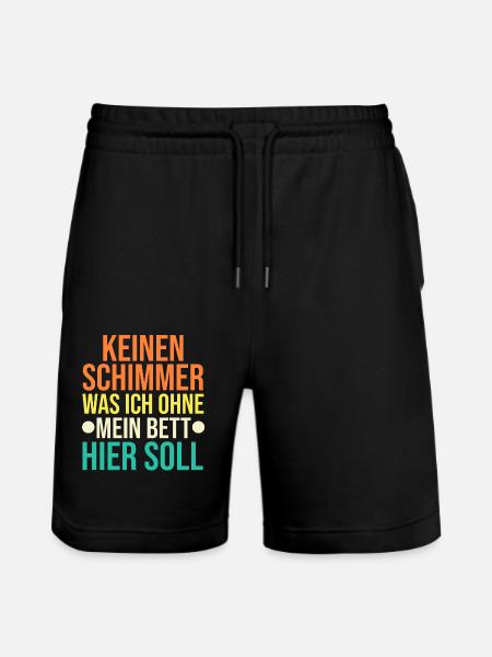 Late riser Shlafen lazy - Stanley/Stella Trainer Unisex Organic Jogging Shorts - black