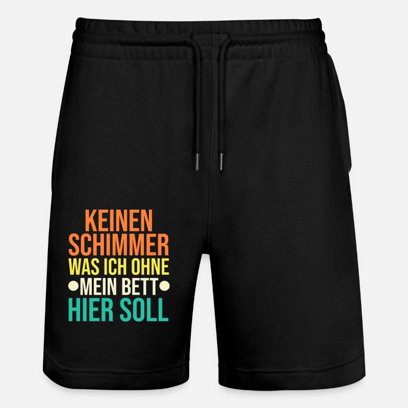 Langschläfer Shlafen Faul - Stanley/Stella Unisex Bio Joggingshorts Trainer  - Schwarz