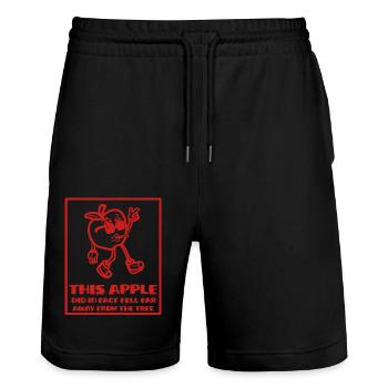 La pomme de la réussite - Short de jogging bio TRAINER Stanley/Stella unisexe - noir - Devant - Nik (191cm) & Marisol (170cm)