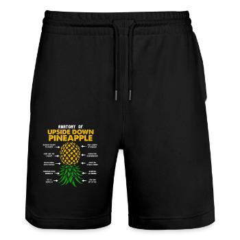 Anatomie de l’ananas inversé toujours prêt pour - Short de jogging bio TRAINER Stanley/Stella unisexe - noir - Devant - Nik (191cm) & Marisol (170cm)