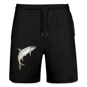 Tarpon - Stanley/Stella Unisex Bio Joggingshorts Trainer  - Schwarz - Vorne - Nik (191cm) & Marisol (170cm)