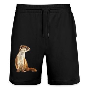 Wiesel - Stanley/Stella Unisex Bio Joggingshorts Trainer  - Schwarz - Vorne - Nik (191cm) & Marisol (170cm)