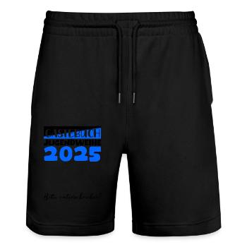 Jugendweihe 2025 Guestbook Gift Girls Boys - Stanley/Stella Trainer Unisex Organic Jogging Shorts - black - Front - Nik (191cm) & Marisol (170cm)