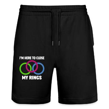 Ich Schließe Meine Ringe Fitness Motivation Sport - Stanley/Stella Unisex Bio Joggingshorts Trainer  - Schwarz - Vorne - Nik (191cm) & Marisol (170cm)