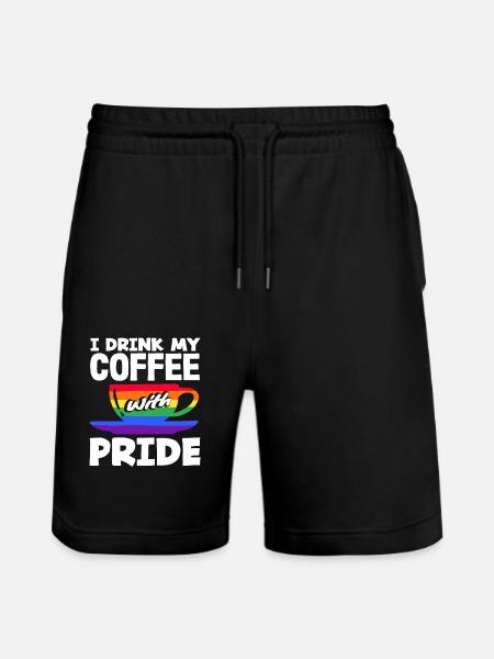 Coffee Lovers Proud With Pride - Stanley/Stella Trainer Unisex Organic Jogging Shorts - black