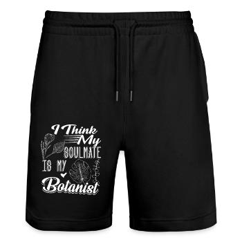 Botanist Is My Soulmate - Stanley/Stella Trainer Unisex Organic Jogging Shorts - black - Front - Nik (191cm) & Marisol (170cm)