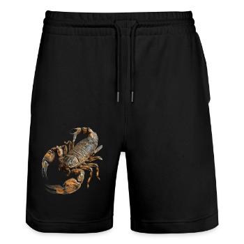 Skorpion - Stanley/Stella Unisex Bio Joggingshorts Trainer  - Schwarz - Vorne - Nik (191cm) & Marisol (170cm)