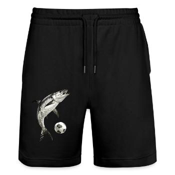 Tarpon - Stanley/Stella Unisex Bio Joggingshorts Trainer  - Schwarz - Vorne - Nik (191cm) & Marisol (170cm)