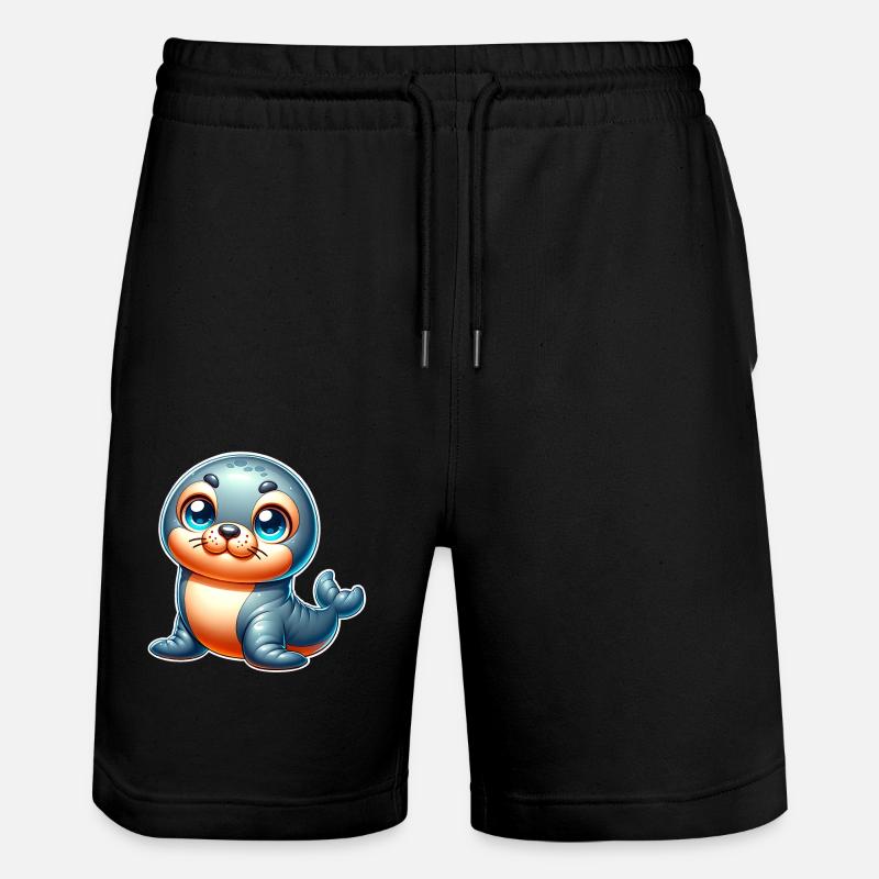 Robbe Seehund - Stanley/Stella Unisex Bio Joggingshorts Trainer - Schwarz