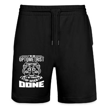 Optometrist I Stop When I am Done - Stanley/Stella Trainer Unisex Organic Jogging Shorts - black - Front - Nik (191cm) & Marisol (170cm)